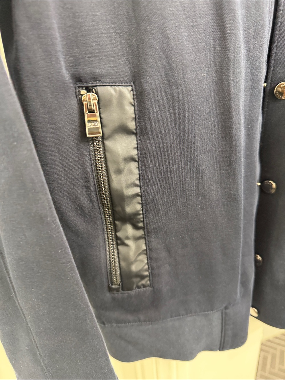 BOSS Navy and Midnight Blue Bomber Jacket - Picture 3 of 4